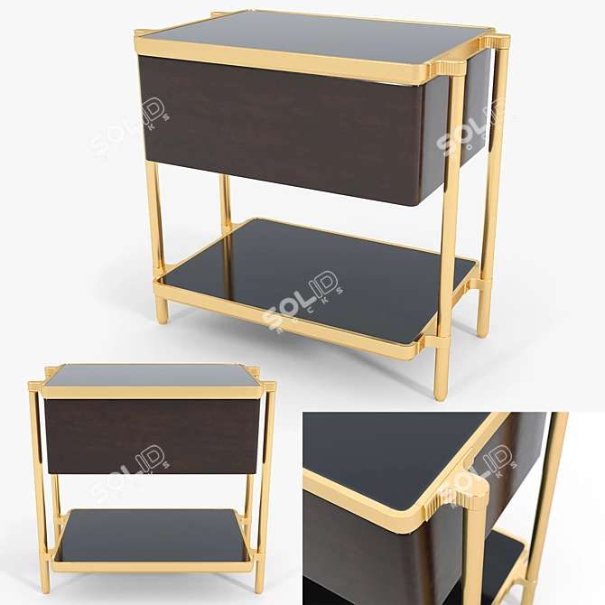 Sleek Holly Hunt Eclipse Side Table 3D model image 1