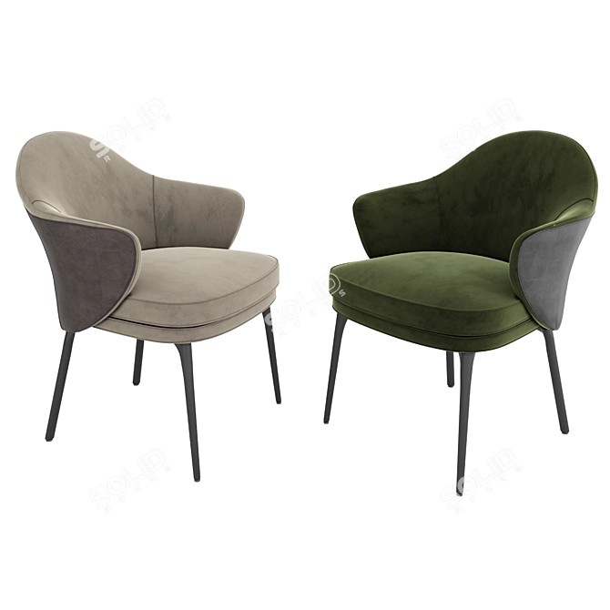 Elegant Duo: Angie Chair & Lou Table 3D model image 2