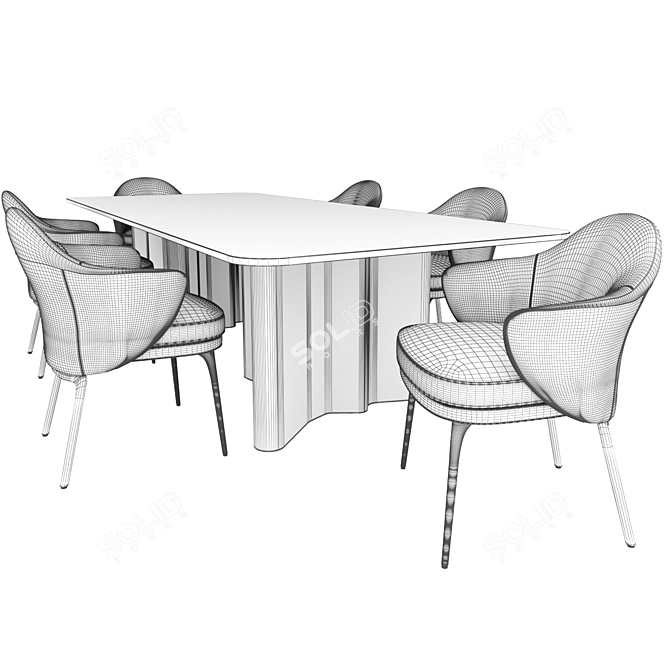 Elegant Duo: Angie Chair & Lou Table 3D model image 3