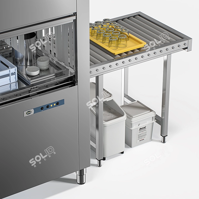 Efficient Conveyor Dishwasher: APACH ARC 100 3D model image 4