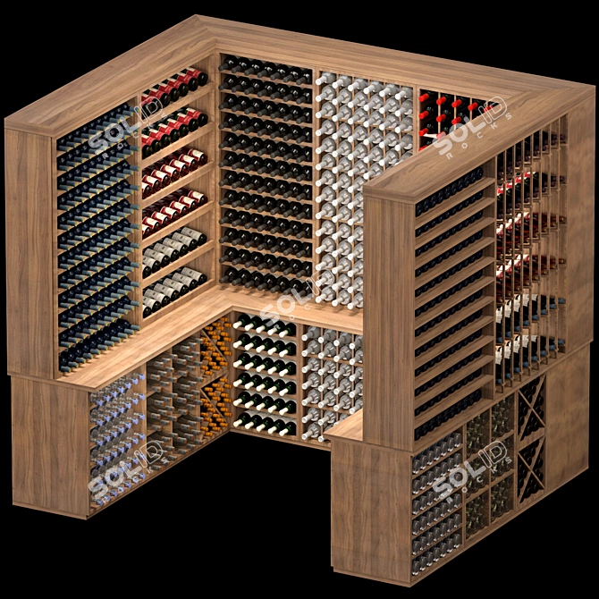 Sleek Wine Cellar 3D Model 3D model image 2