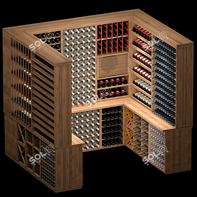 Sleek Wine Cellar 3D Model 3D model image 3