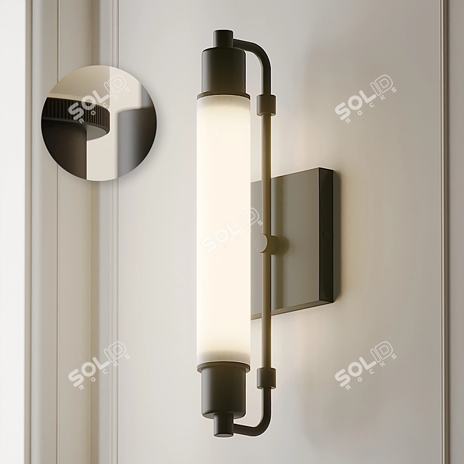 Art Deco Tube Vanity Sconce 3D model image 4