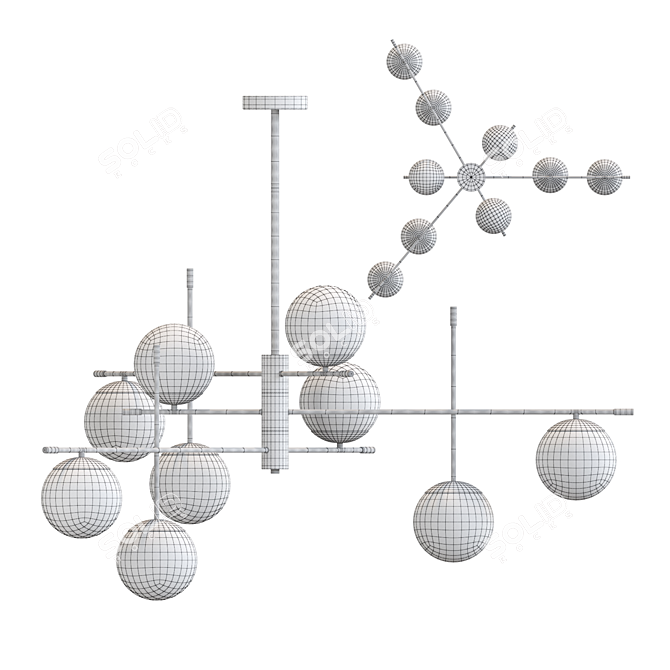 GERDY CH 9: Futuristic Sphere Chandelier 3D model image 5