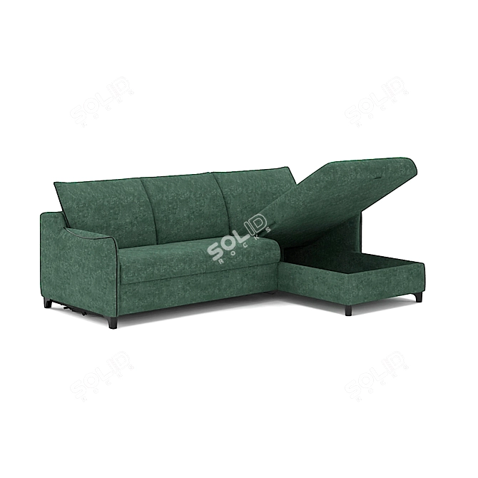 Nokto Blue Sofa with Multiple Options 3D model image 5