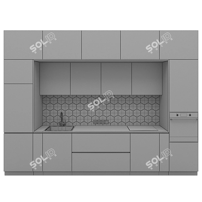 Modern Kitchen 3D Model 3D model image 5