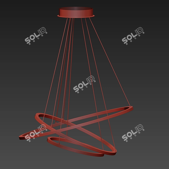 Sleek Ring Pendant Lights Set 3D model image 2