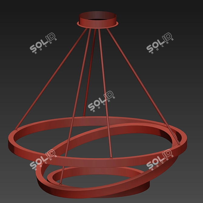 Sleek Ring Pendant Lights Set 3D model image 3