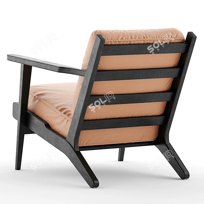 Modern Leather Armchair: Pottery Raylan 3D model image 3