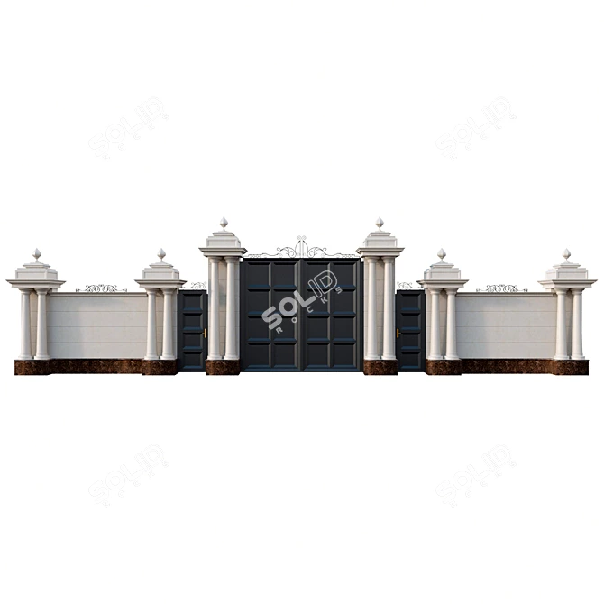 Elegant Gate Model 3D model image 2