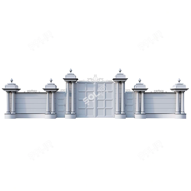 Elegant Gate Model 3D model image 5