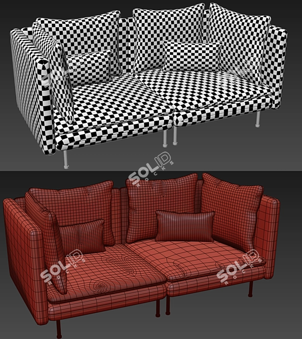 Modern SÖDERHAMN 2-Seater Sofa 3D model image 2