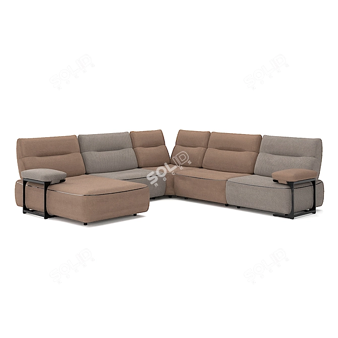 Modular Belgian Sofa with Adjustable Features 3D model image 1