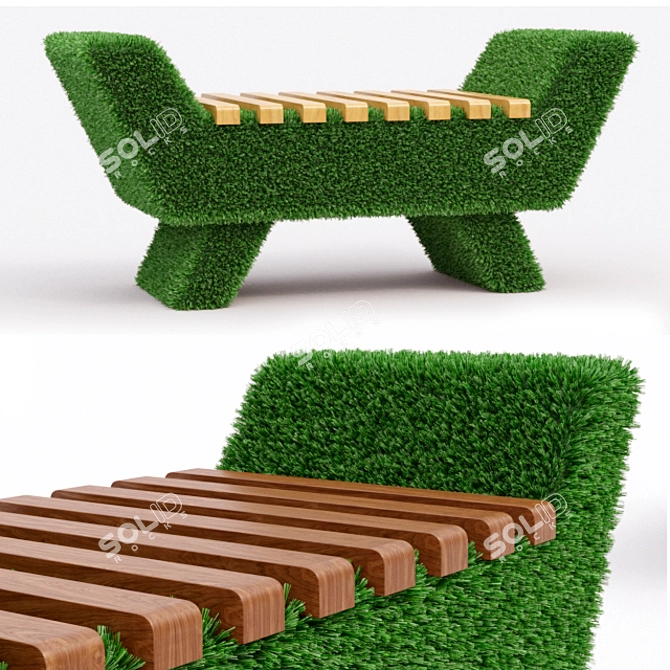 Elegant Topiary Bench for Stunning Landscapes 3D model image 1