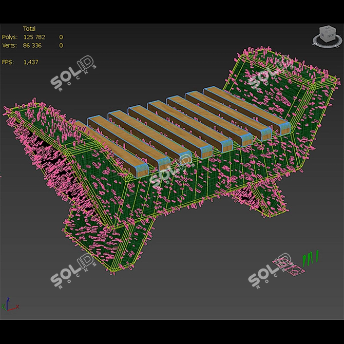 Elegant Topiary Bench for Stunning Landscapes 3D model image 5