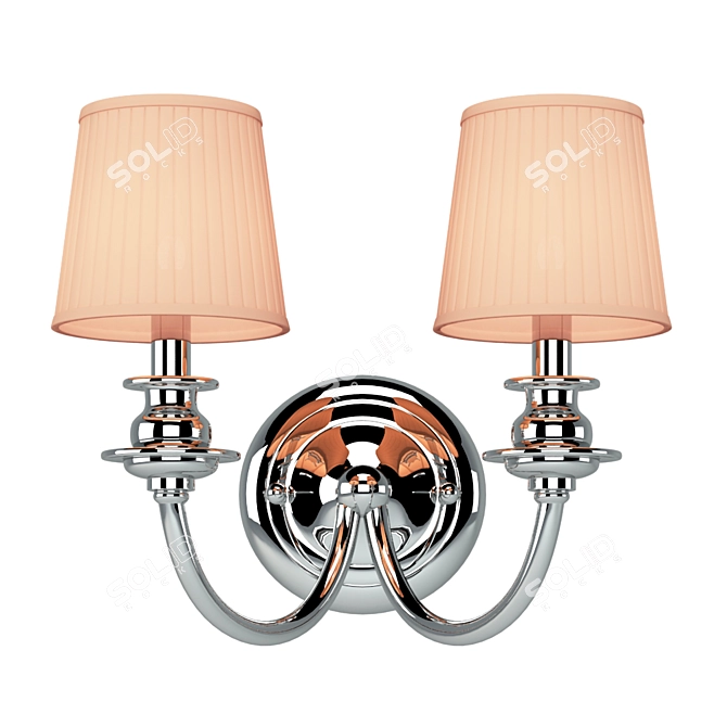 Elegant Nickel Newport Wall Sconce 3D model image 1