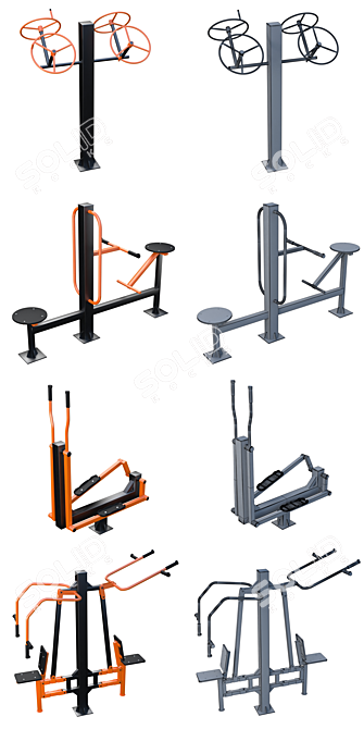 Portable Street Fitness Equipment 3D model image 6