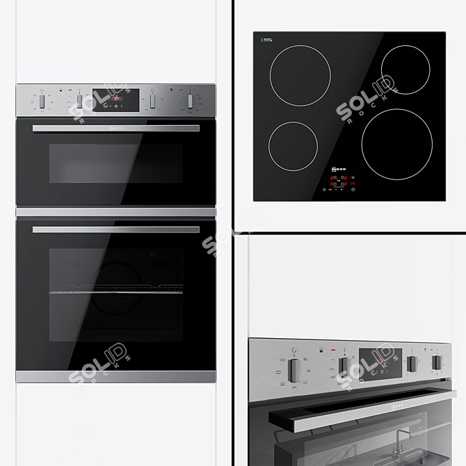 Neff Double Oven & Hob Set 3D model image 1