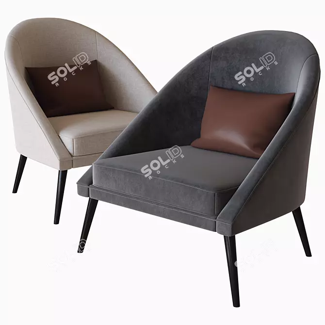 Elegant Joe Armchair: Laskasas Design 3D model image 1