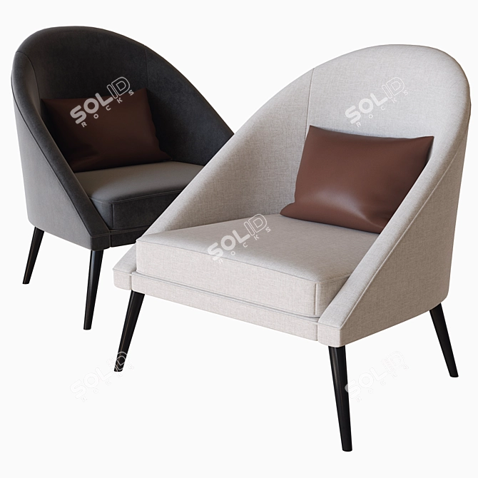 Elegant Joe Armchair: Laskasas Design 3D model image 2