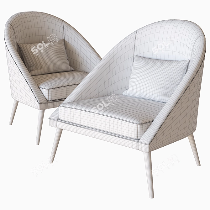 Elegant Joe Armchair: Laskasas Design 3D model image 3