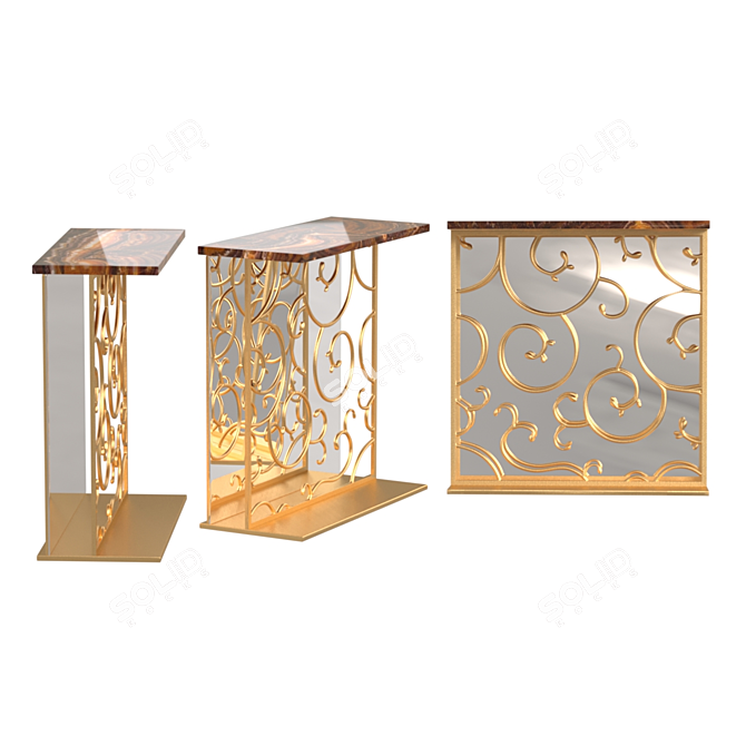 Folding Patterned Console Table 3D model image 1