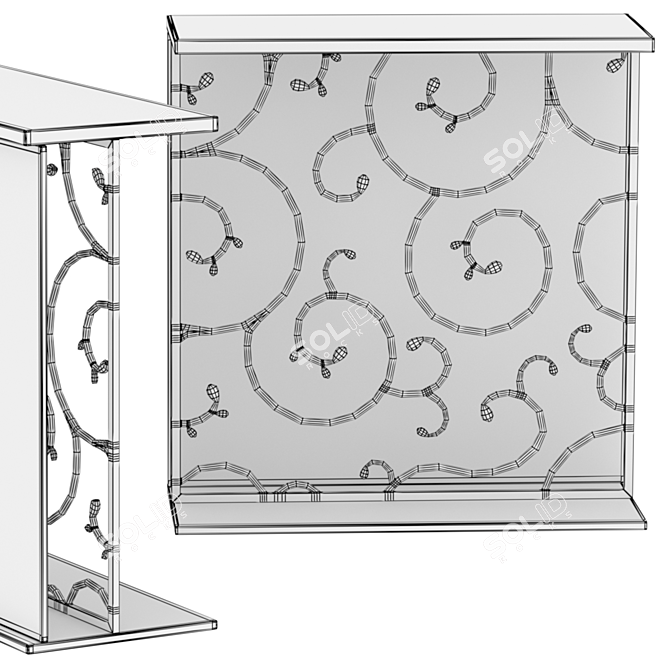 Folding Patterned Console Table 3D model image 5