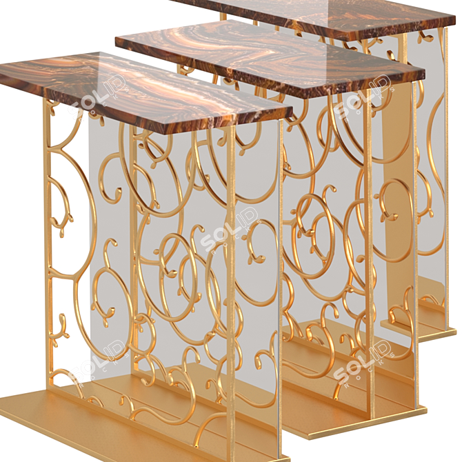 Folding Patterned Console Table 3D model image 7
