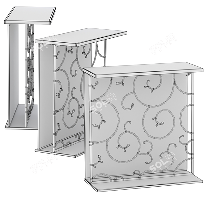 Folding Patterned Console Table 3D model image 10