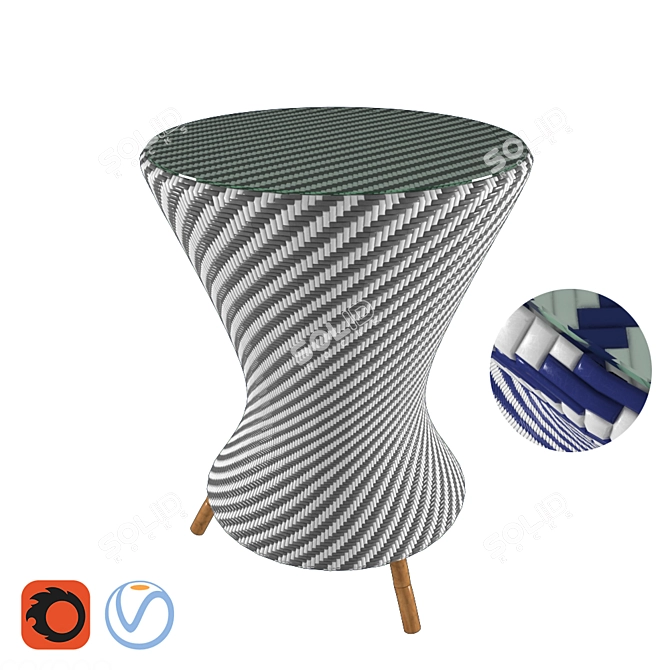 Exquisite Pearl Bistro Table 3D model image 6