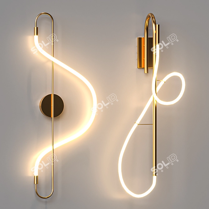 Elegant Height: 110 cm Sconce 3D model image 2