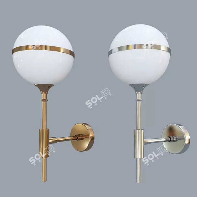 Gira Wall: Stylish Glass and Metal Sconce 3D model image 2