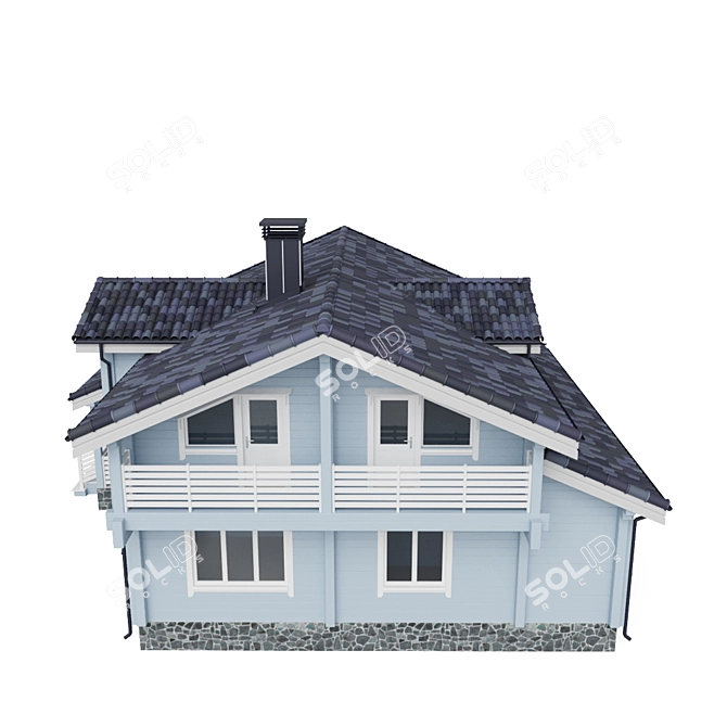 Rustic Timber Cottage 015 3D model image 3