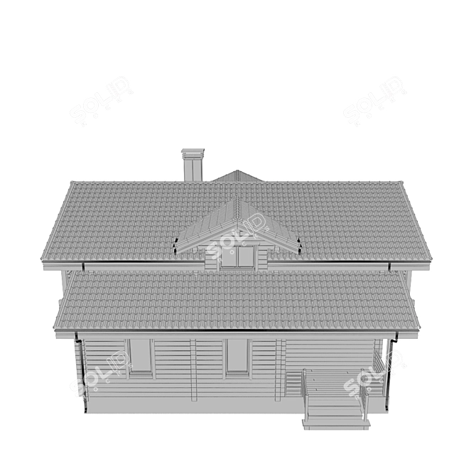 Rustic Timber Cottage 015 3D model image 4