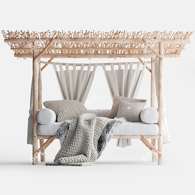 Serengeti Safari-Inspired Daybed: A Luxurious Blend of Style and Comfort 3D model image 2