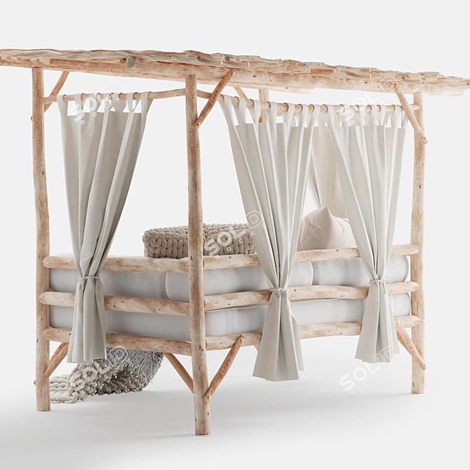 Serengeti Safari-Inspired Daybed: A Luxurious Blend of Style and Comfort 3D model image 4