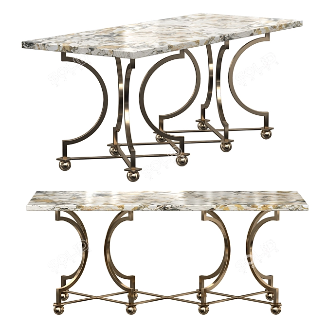 Elegant Andre Arbus Brass Table 3D model image 1