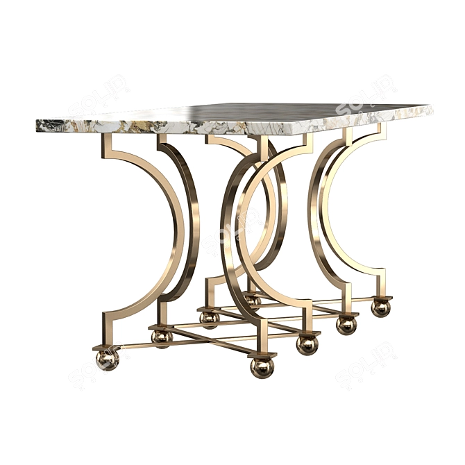 Elegant Andre Arbus Brass Table 3D model image 2