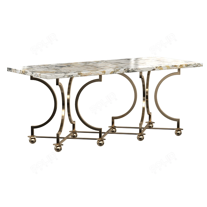 Elegant Andre Arbus Brass Table 3D model image 3