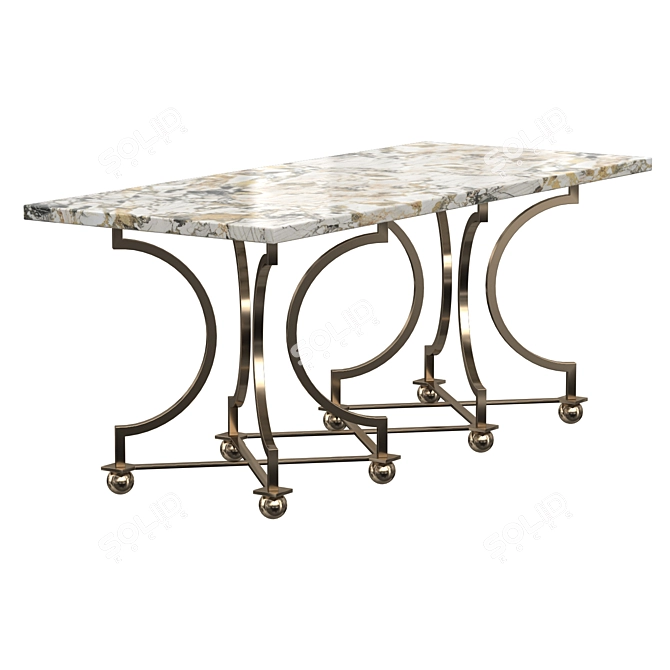 Elegant Andre Arbus Brass Table 3D model image 4