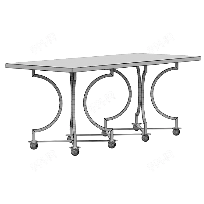 Elegant Andre Arbus Brass Table 3D model image 5