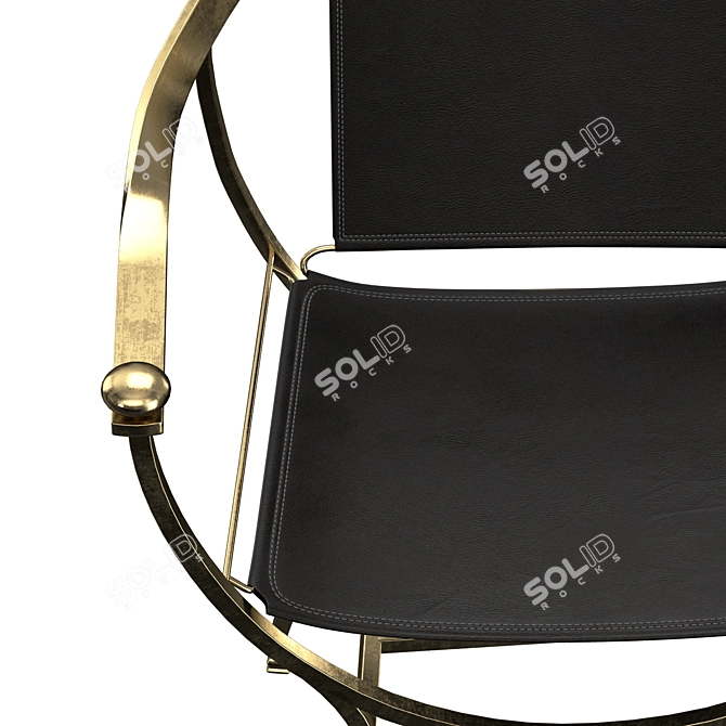 Pompeii Vintage Armchair: Antique-inspired Leather & Bronze Design 3D model image 2