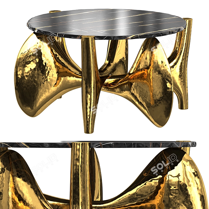 Delubac Coffee Table: Vintage Elegance 3D model image 1