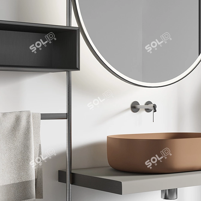 Modern Metal Bathroom Furniture 3D model image 3