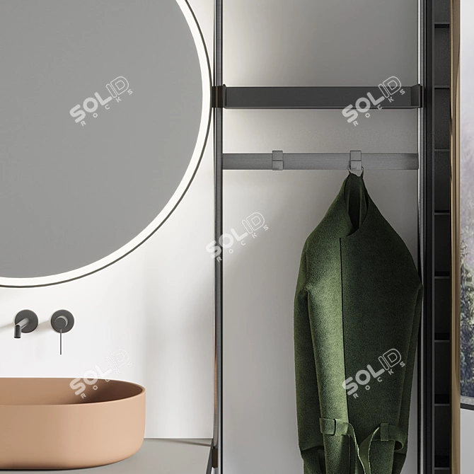 Modern Metal Bathroom Furniture 3D model image 4