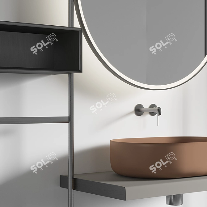 Modern Metal Bathroom Furniture 3D model image 8