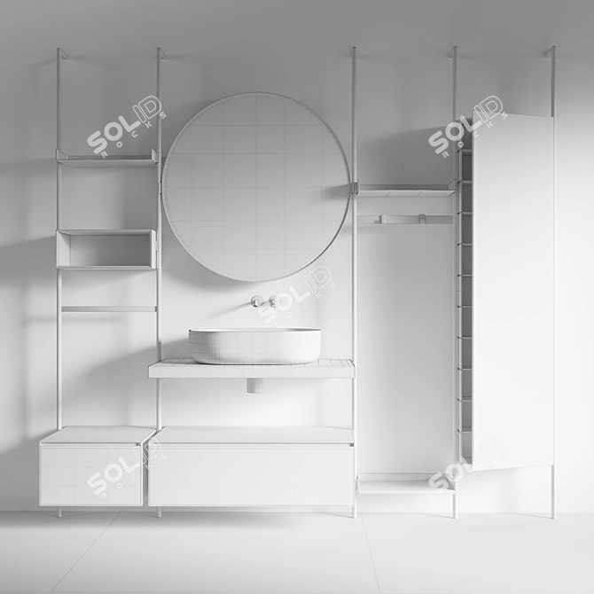 Modern Metal Bathroom Furniture 3D model image 10