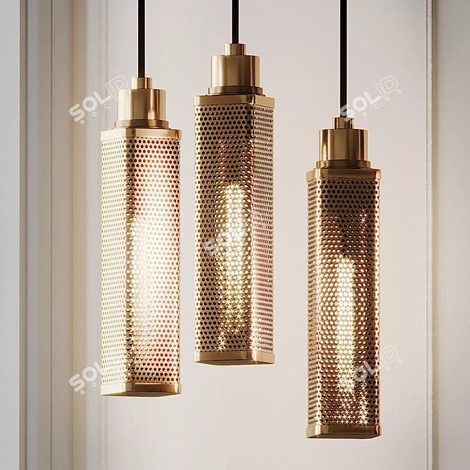 Contemporary Square Pendant Light 3D model image 1
