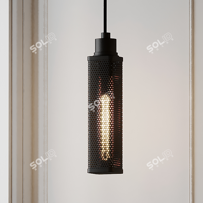 Contemporary Square Pendant Light 3D model image 2