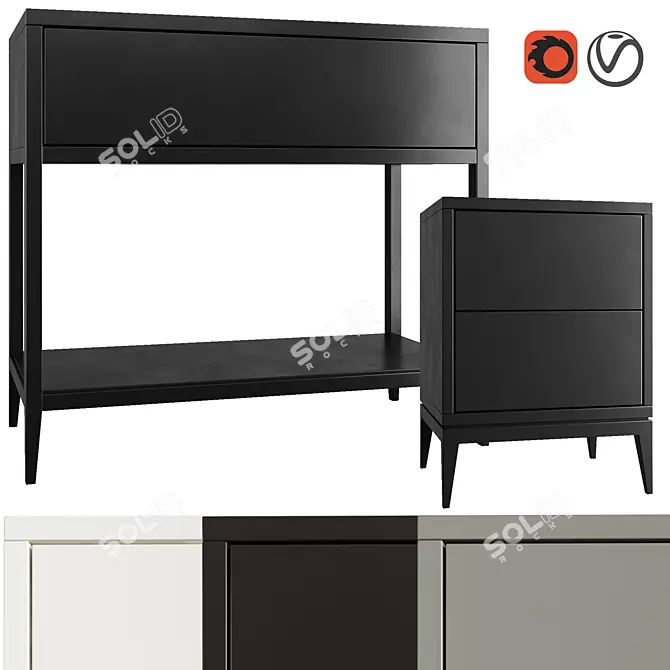 Austin Home Console Nightstand 3D model image 1